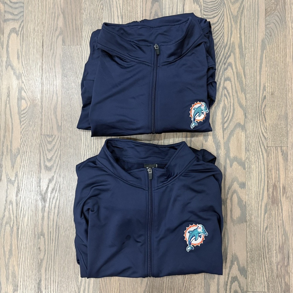 Under Armour Miami Dolphins Full Zip Track Jacket Lot of 2 Men’s 4XL Navy
